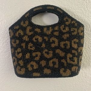 Leopard Micro Beaded Mini Bag
